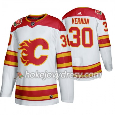 Pánské Hokejový Dres Calgary Flames Mike Vernon 30 Adidas 2019 Heritage Classic Bílá Authentic